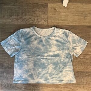 Blue and White Tie Dye Crop Top